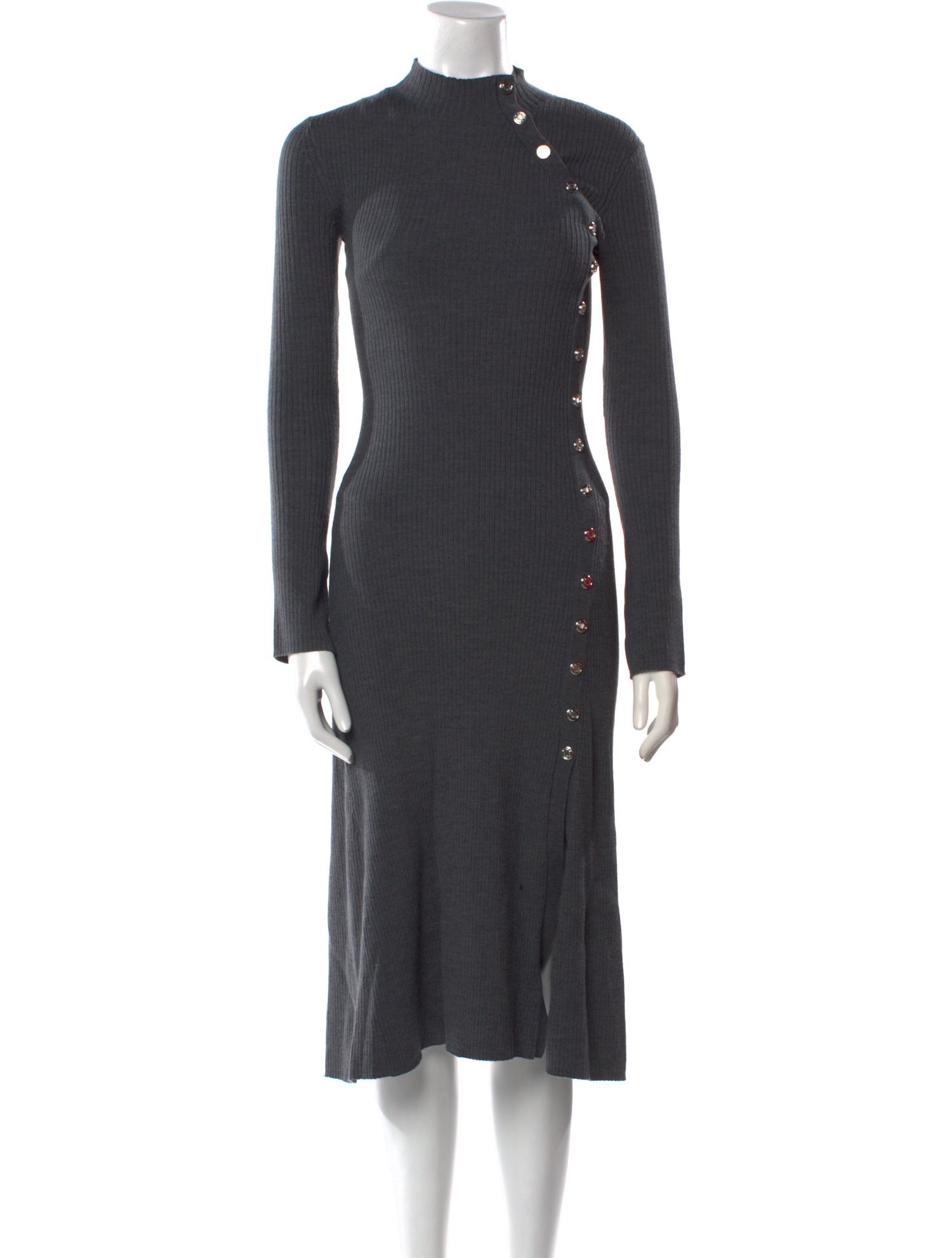 Maje Mock Neck Midi Length Dress