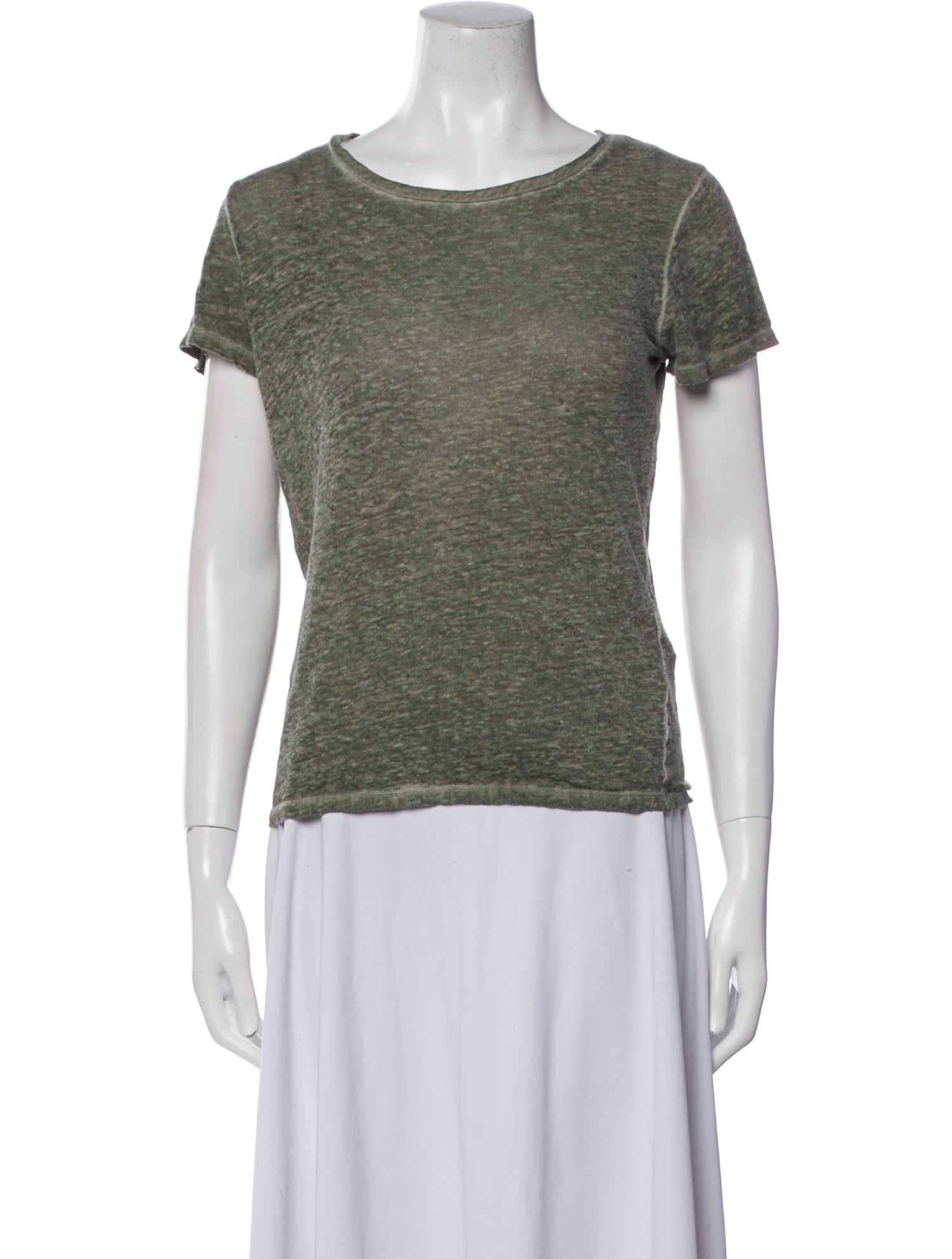 Maje Linen Scoop Neck T-Shirt