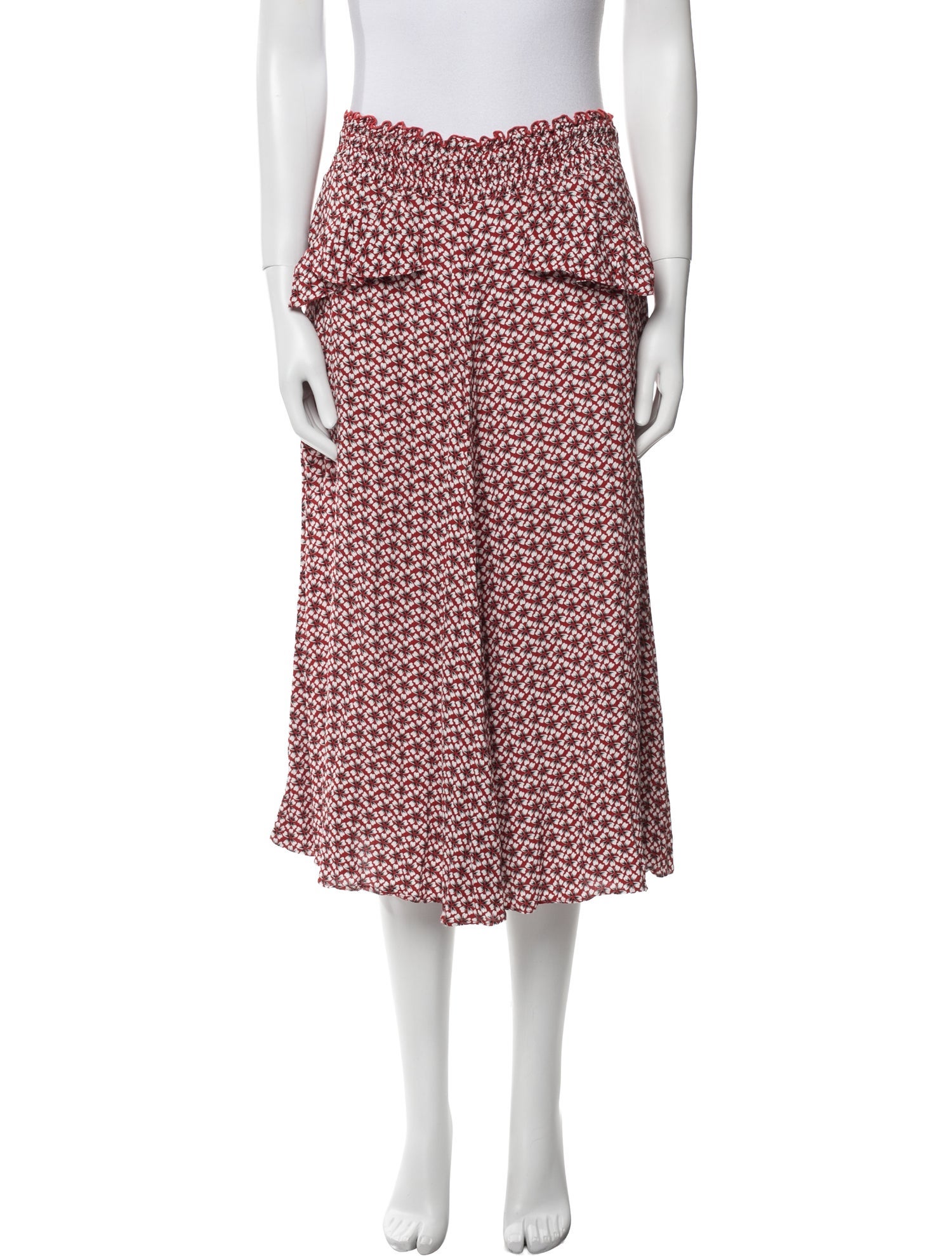 Maje Printed Midi Length Skirt