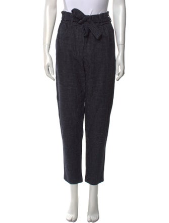 Maje Plaid Print Straight Leg Pants