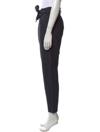 Maje Plaid Print Straight Leg Pants