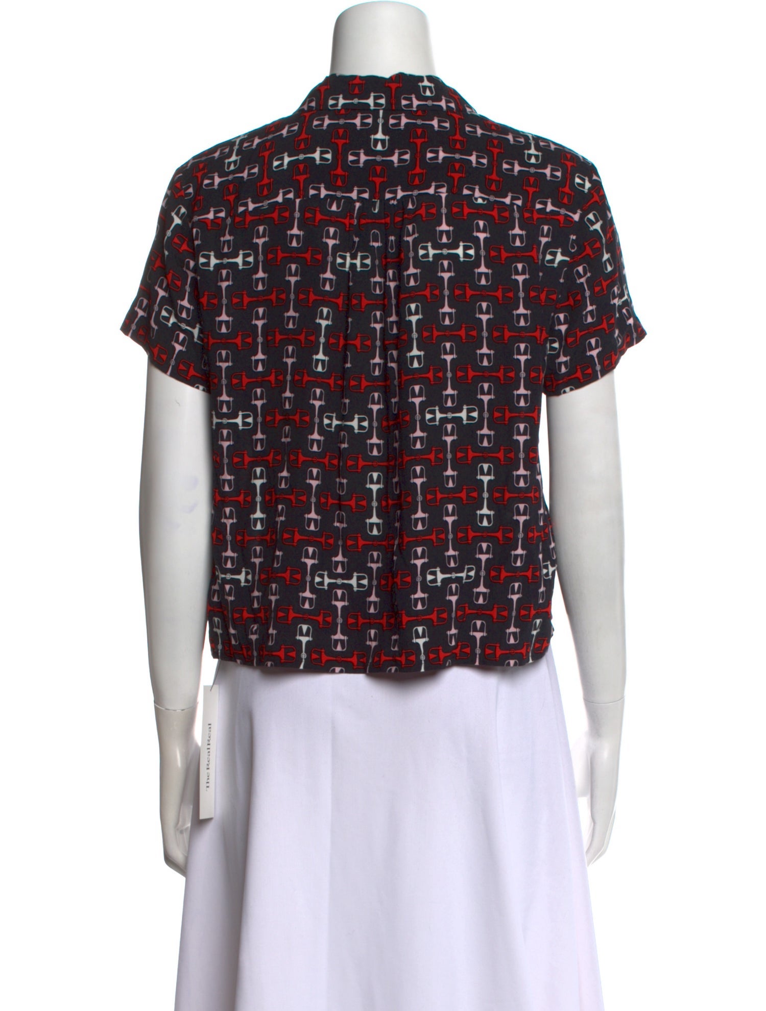 Maje Printed Mock Neck Top