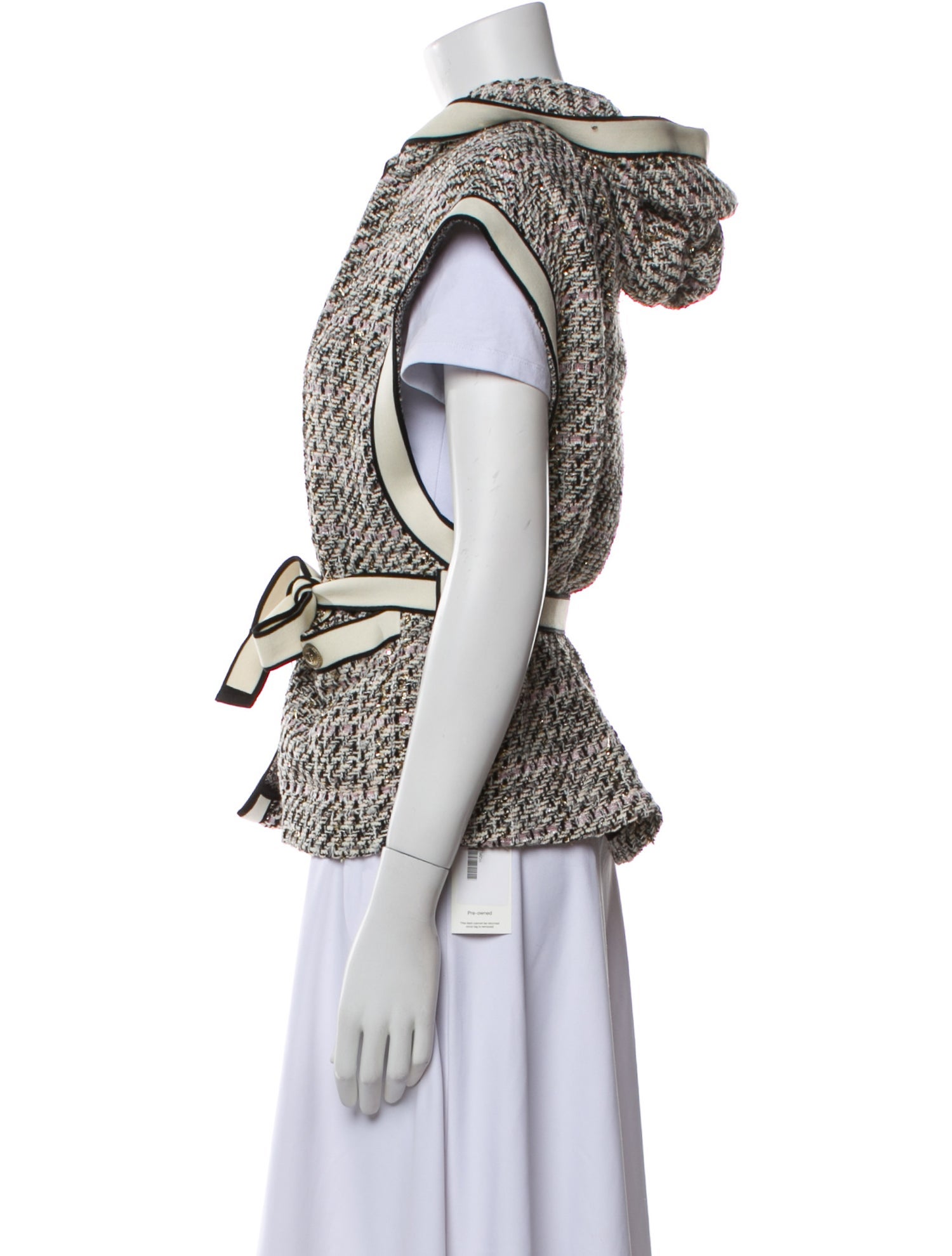 Maje Tweed Pattern Vest