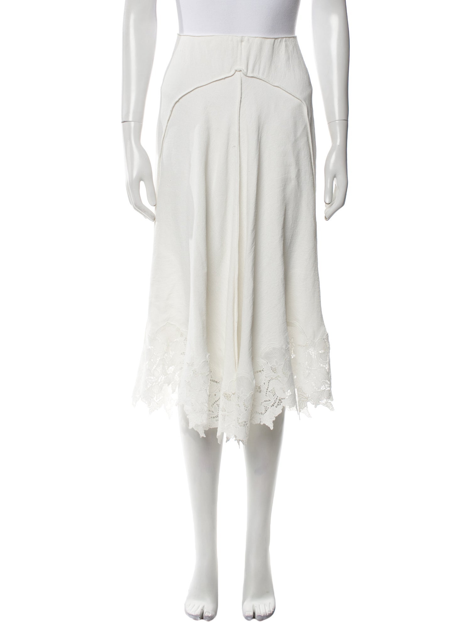 Maje Lace Trim Embellishment Midi Length Skirt