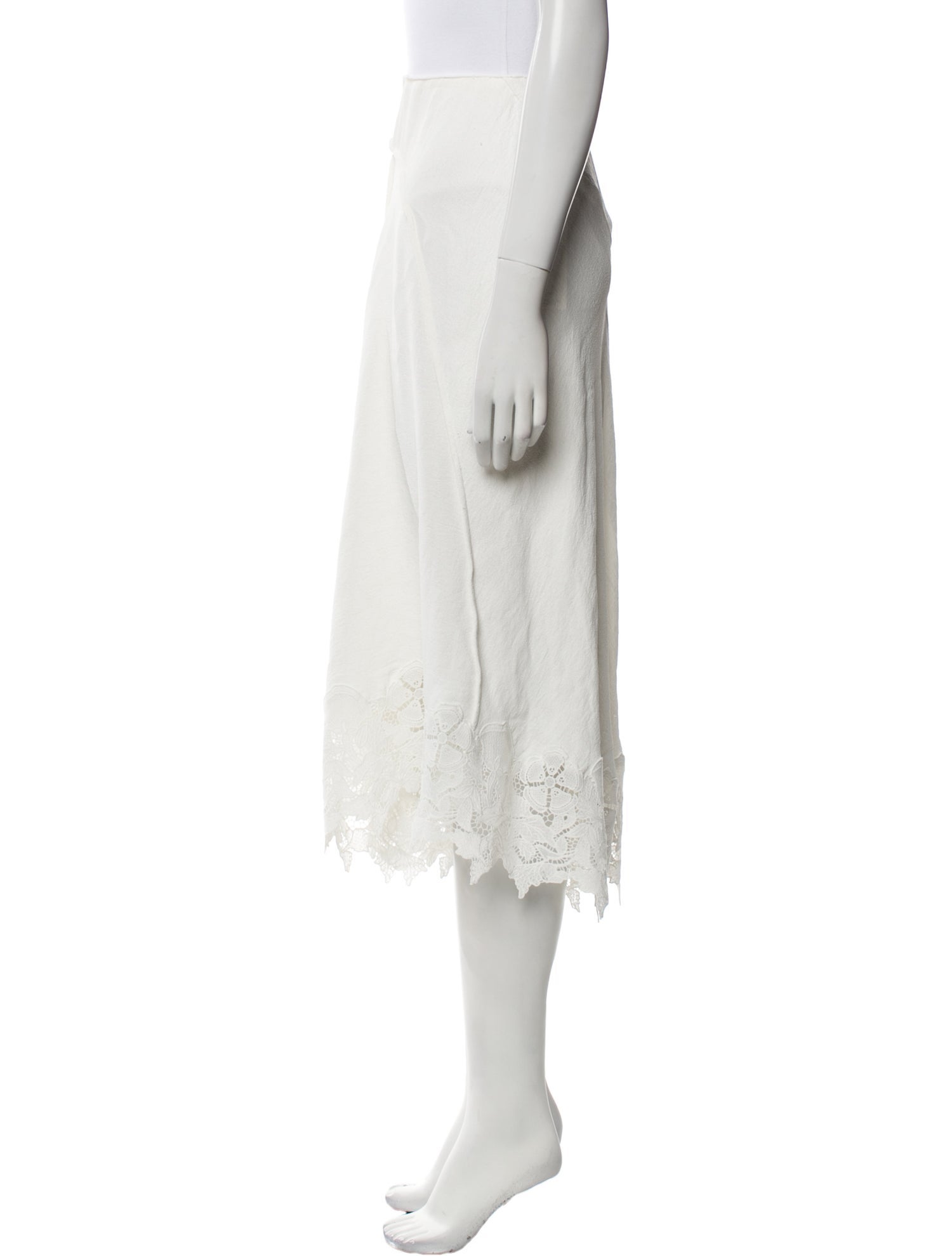 Maje Lace Trim Embellishment Midi Length Skirt