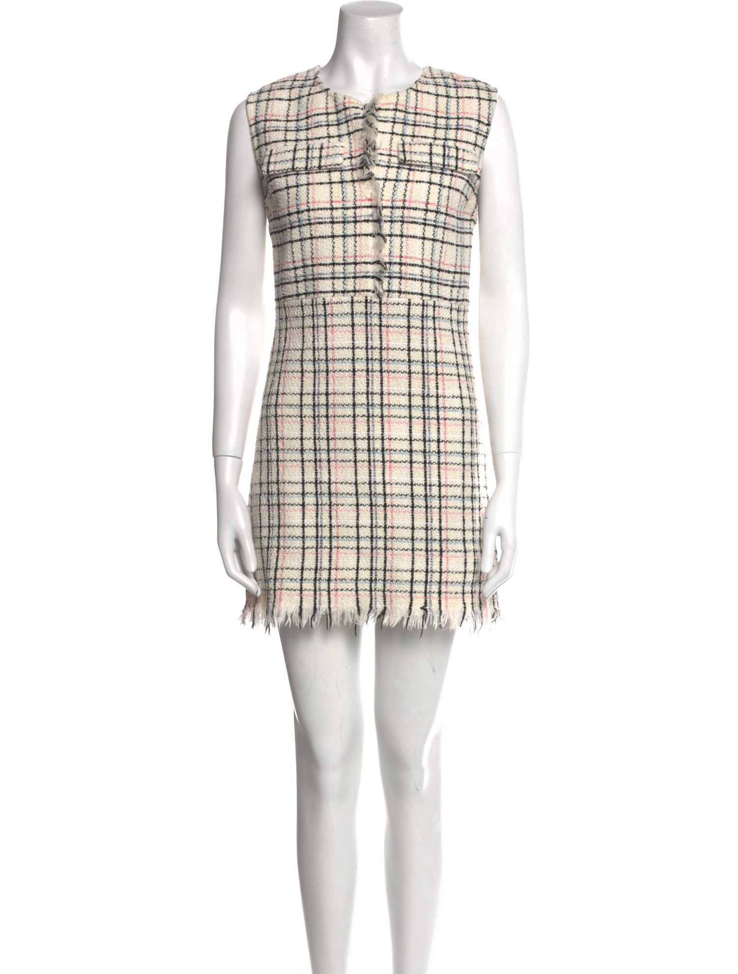 Maje Plaid Print Mini Dress