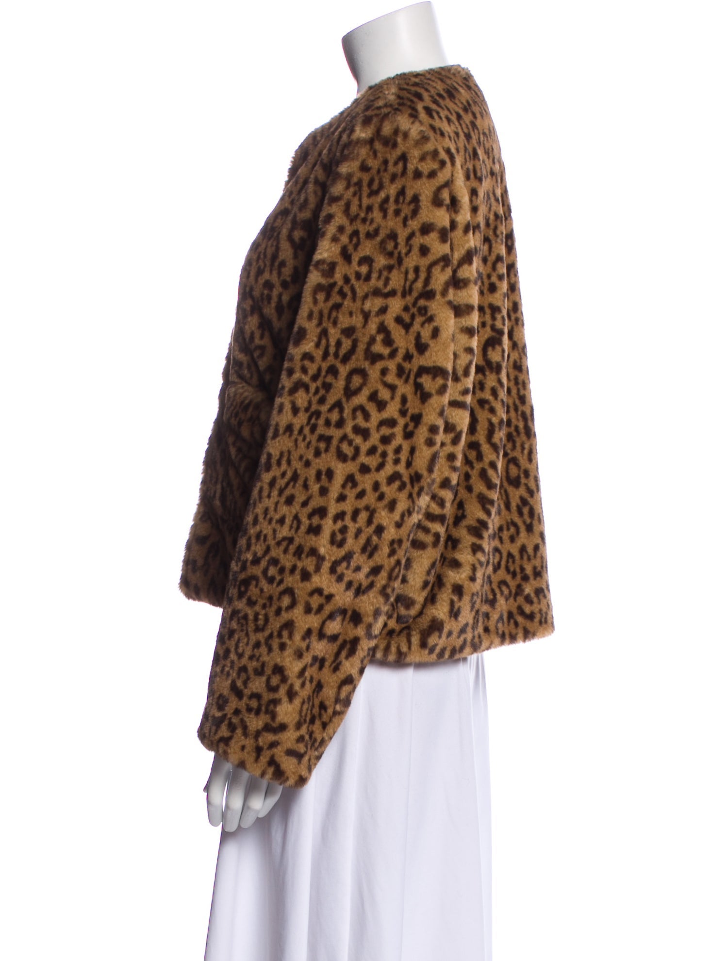 Maje Animal Print Faux Fur Jacket