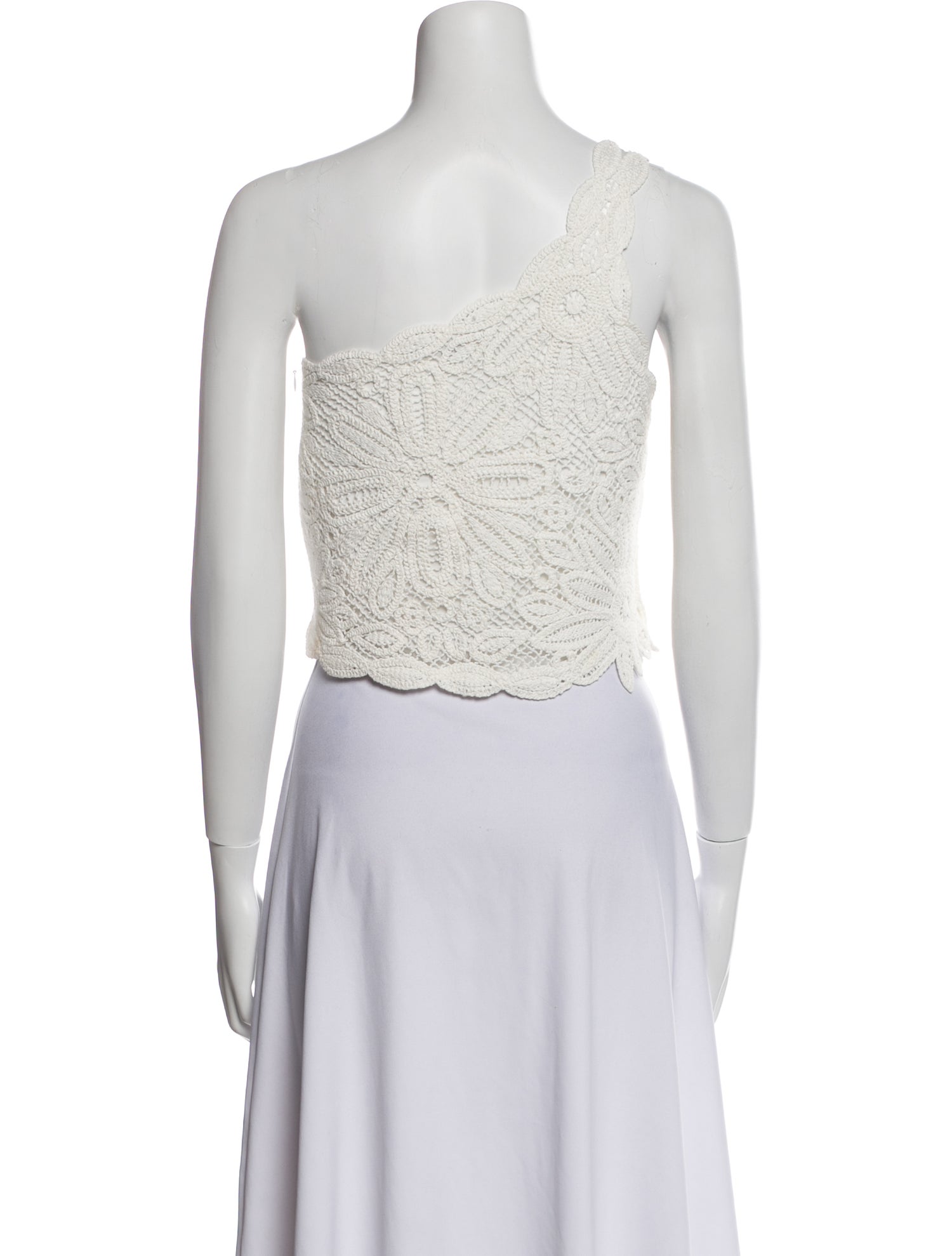 Maje One-Shoulder Sleeveless Crop Top