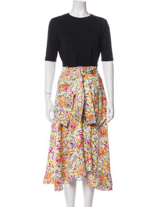 Maje Floral Print Midi Length Dress
