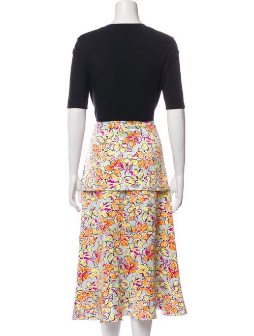 Maje Floral Print Midi Length Dress