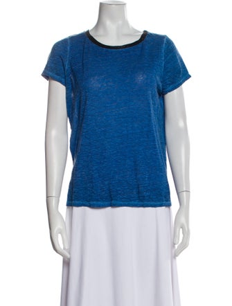 Maje Linen Scoop Neck T-Shirt