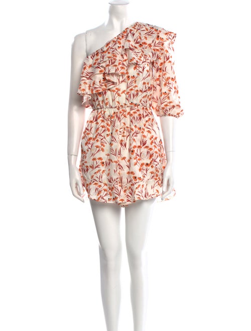 Maje Floral Print One-Shoulder Romper