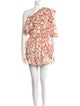 Maje Floral Print One-Shoulder Romper