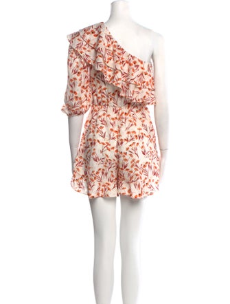 Maje Floral Print One-Shoulder Romper