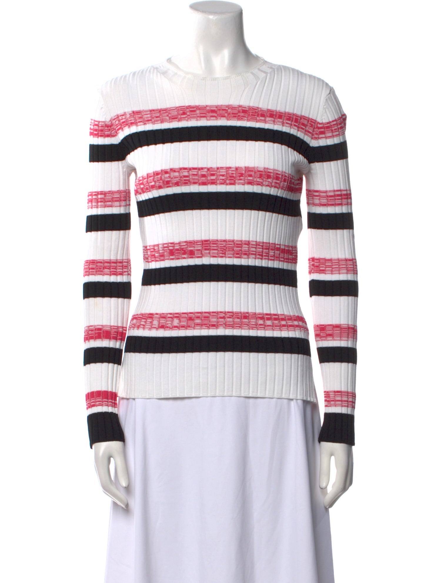 Maje Striped Crew Neck Sweatshirt