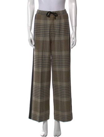 Maje Plaid Print Wide Leg Pants