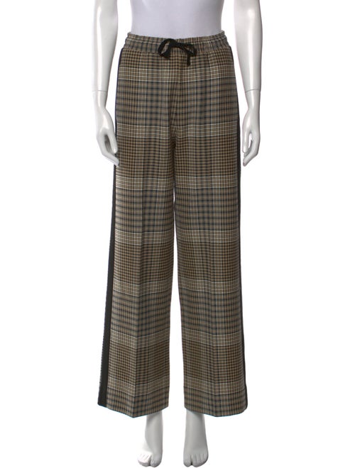 Maje Plaid Print Wide Leg Pants