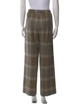 Maje Plaid Print Wide Leg Pants