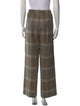 Maje Plaid Print Wide Leg Pants