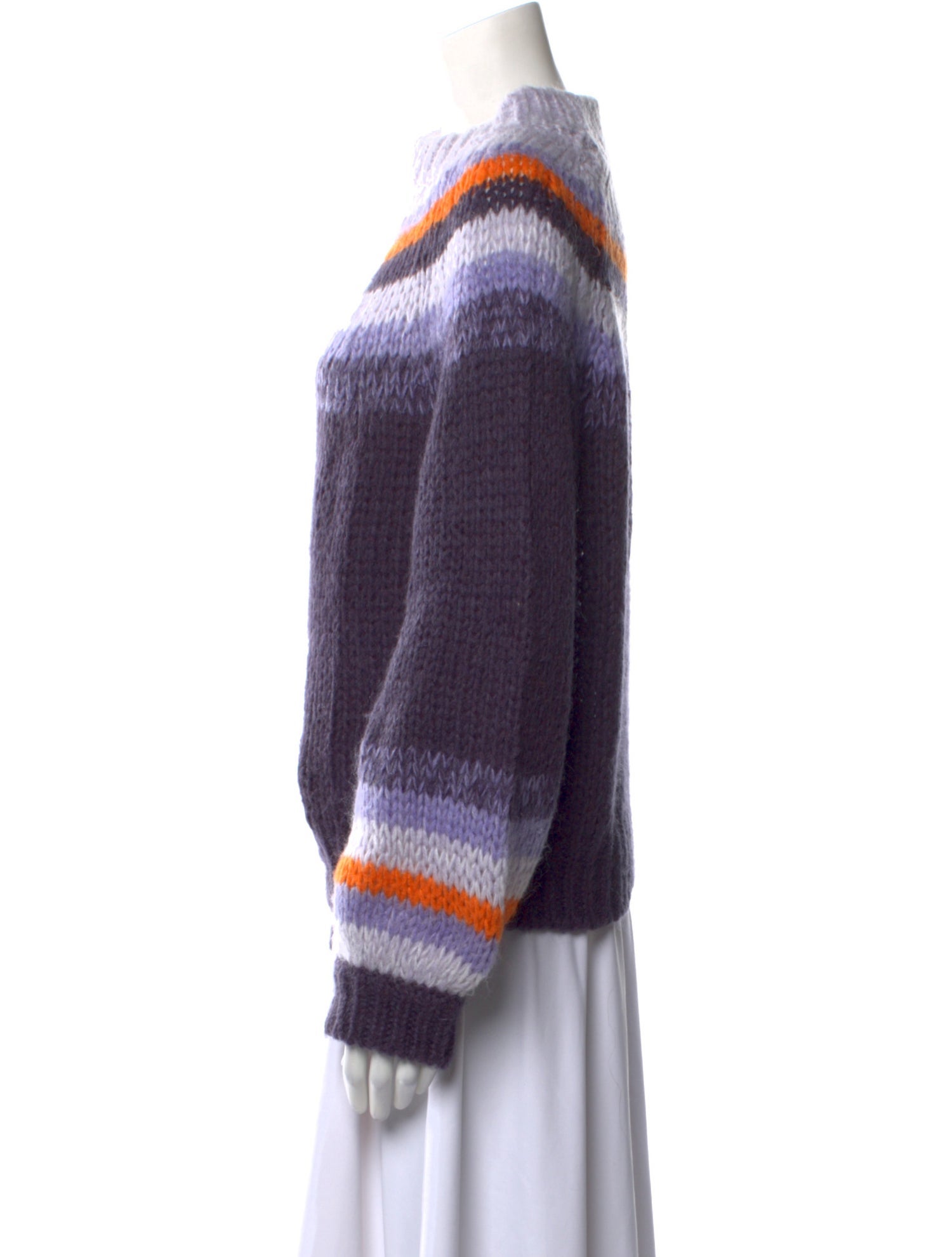 Maje Striped Mock Neck Sweater