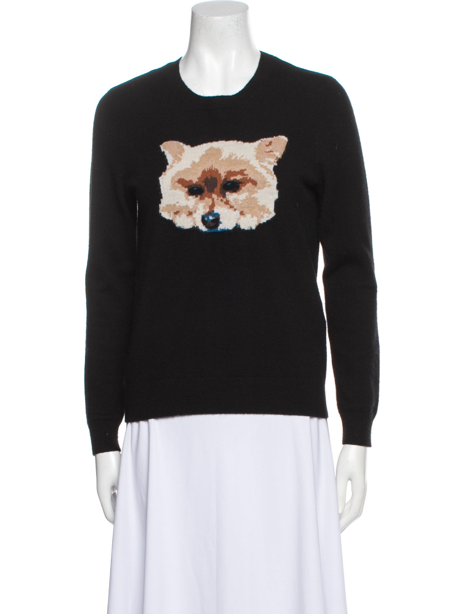 Maje Cashmere Graphic Print Sweater