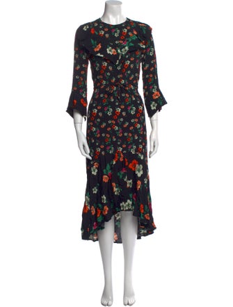 Maje Floral Print Long Dress