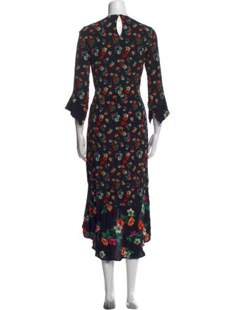 Maje Floral Print Long Dress