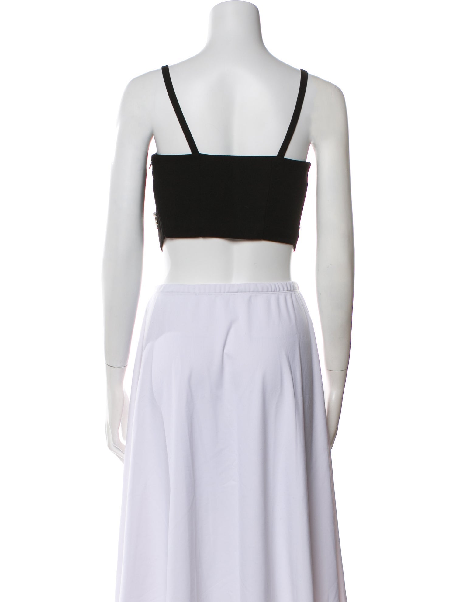 Maje Graphic Print Square Neckline Crop Top