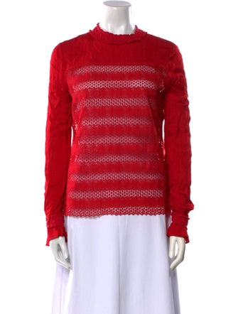 Maje Mock Neck Long Sleeve Sweatshirt