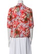 Maje Floral Print V-Neck Button-Up Top