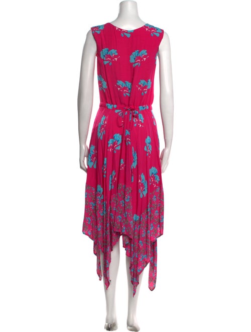 Maje Floral Print Midi Length Dress