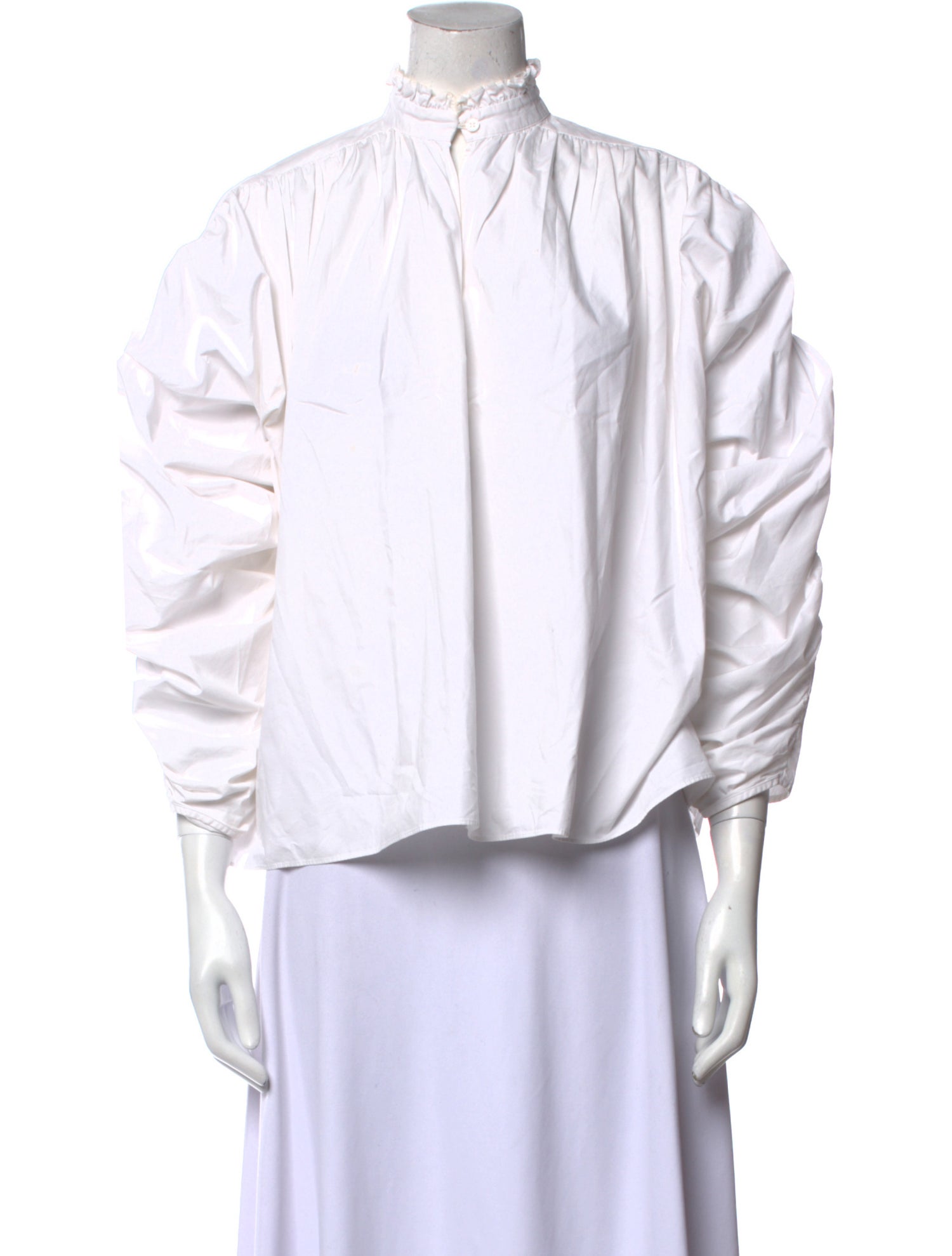 Maje Mock Neck Three-Quarter Sleeve Blouse