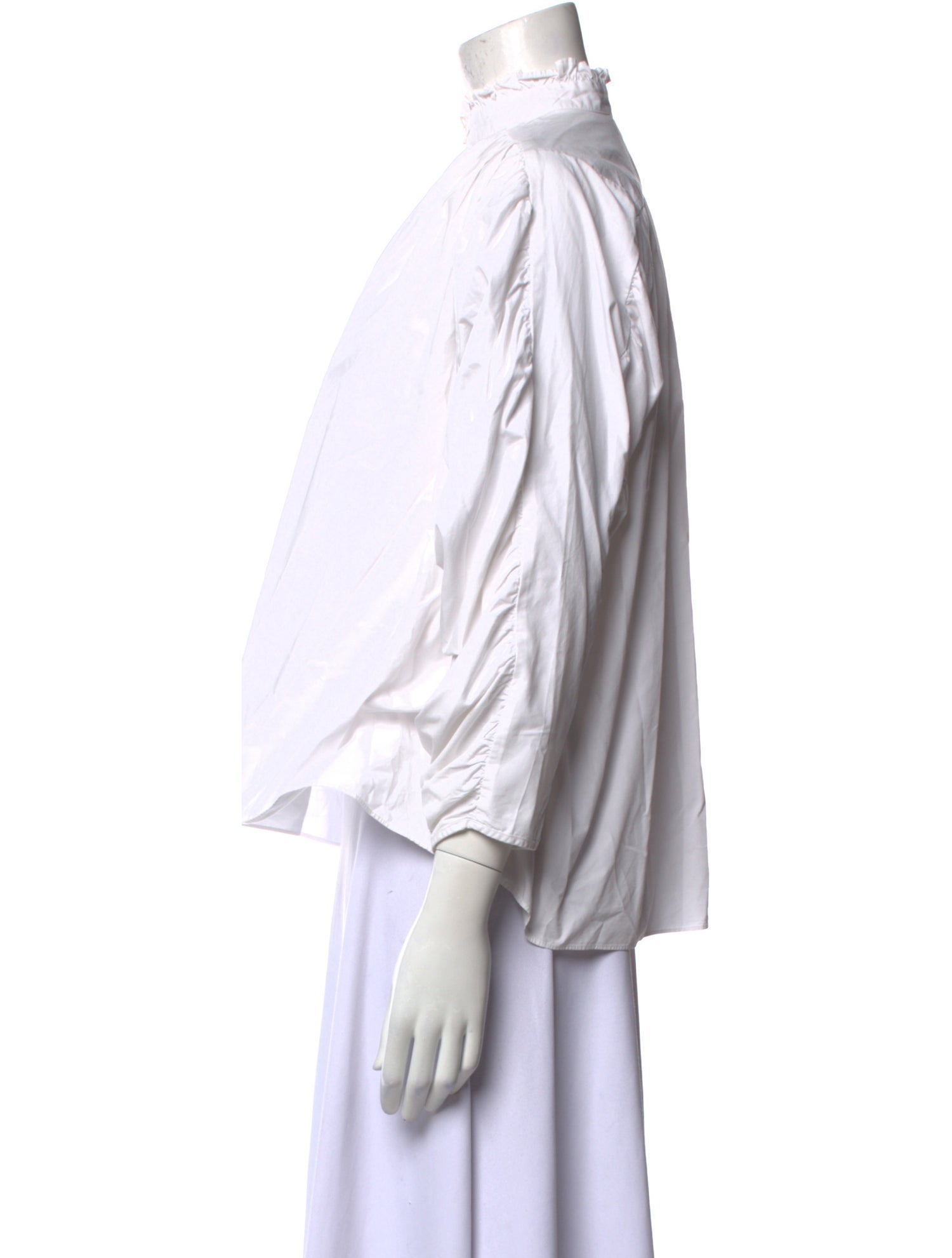 Maje Mock Neck Three-Quarter Sleeve Blouse