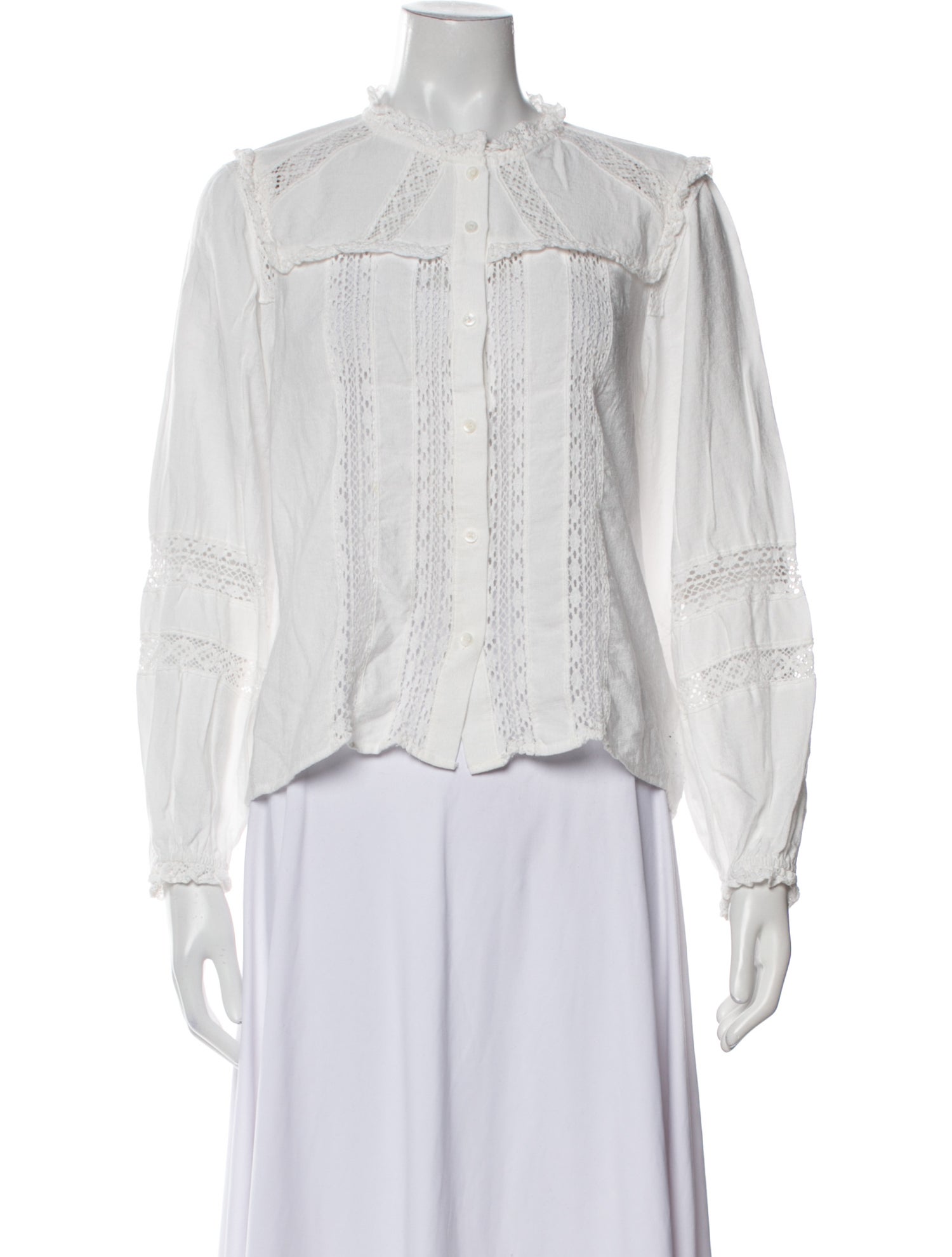 Maje Mock Neck Long Sleeve Blouse