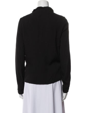 Maje Mock Neck Long Sleeve Top