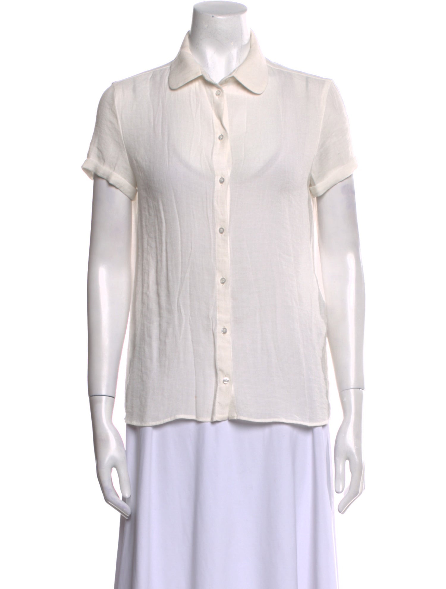 Maje Short Sleeve Button-Up Top