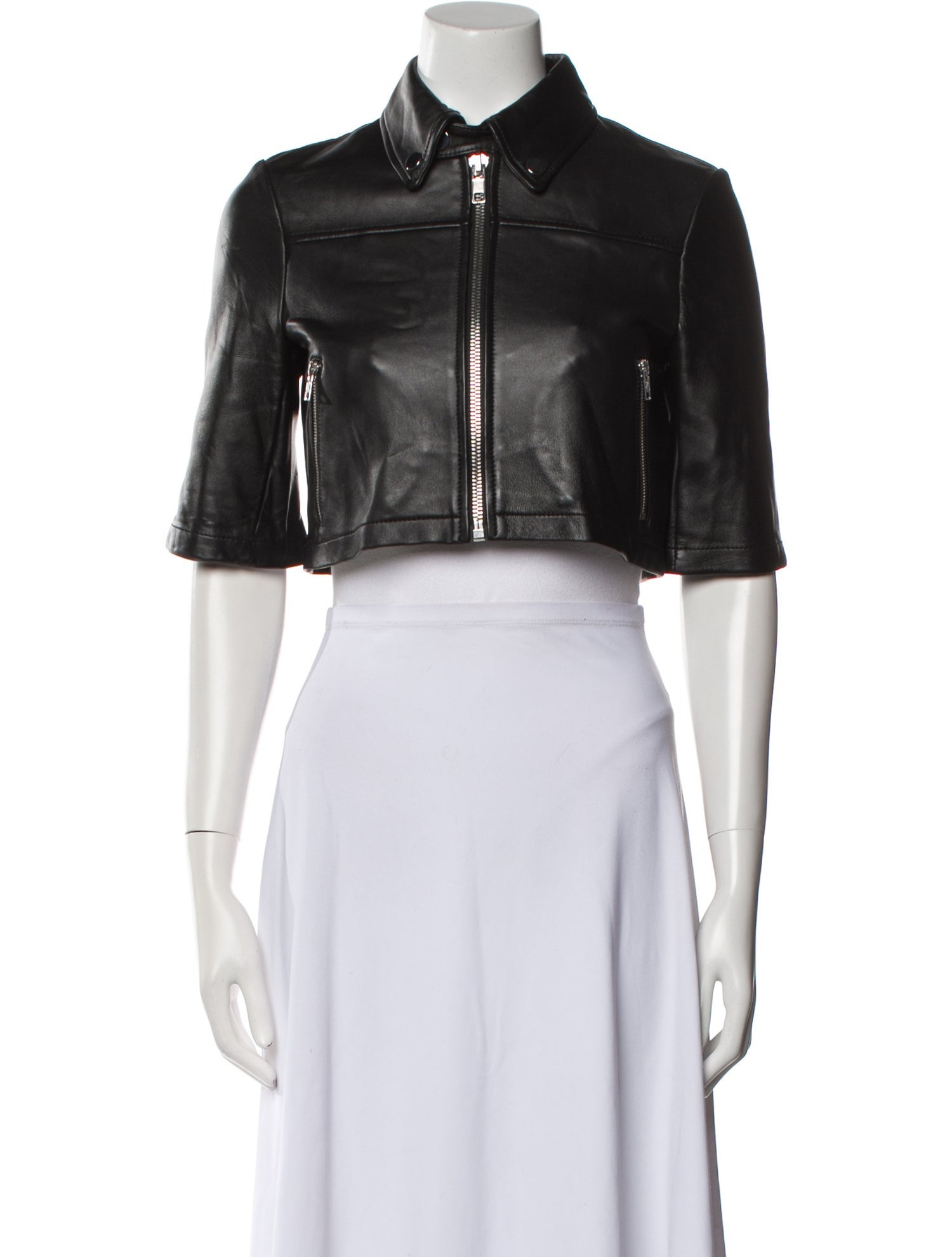 Maje Lamb Leather Biker Jacket