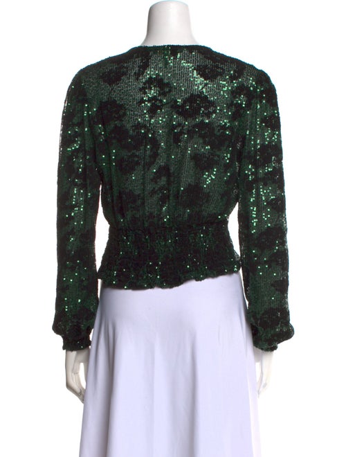 Maje Printed V-Neck Crop Top