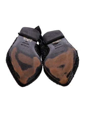 Maje Glitter Bow Accents Slingback Flats