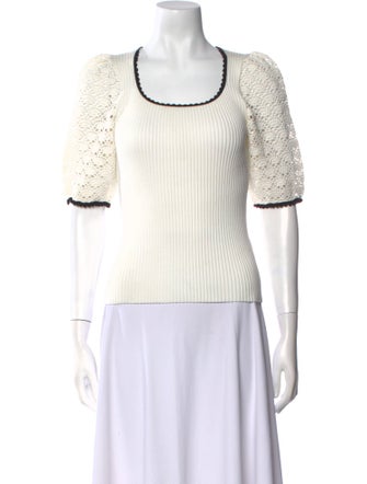 Maje Scoop Neck Short Sleeve Top