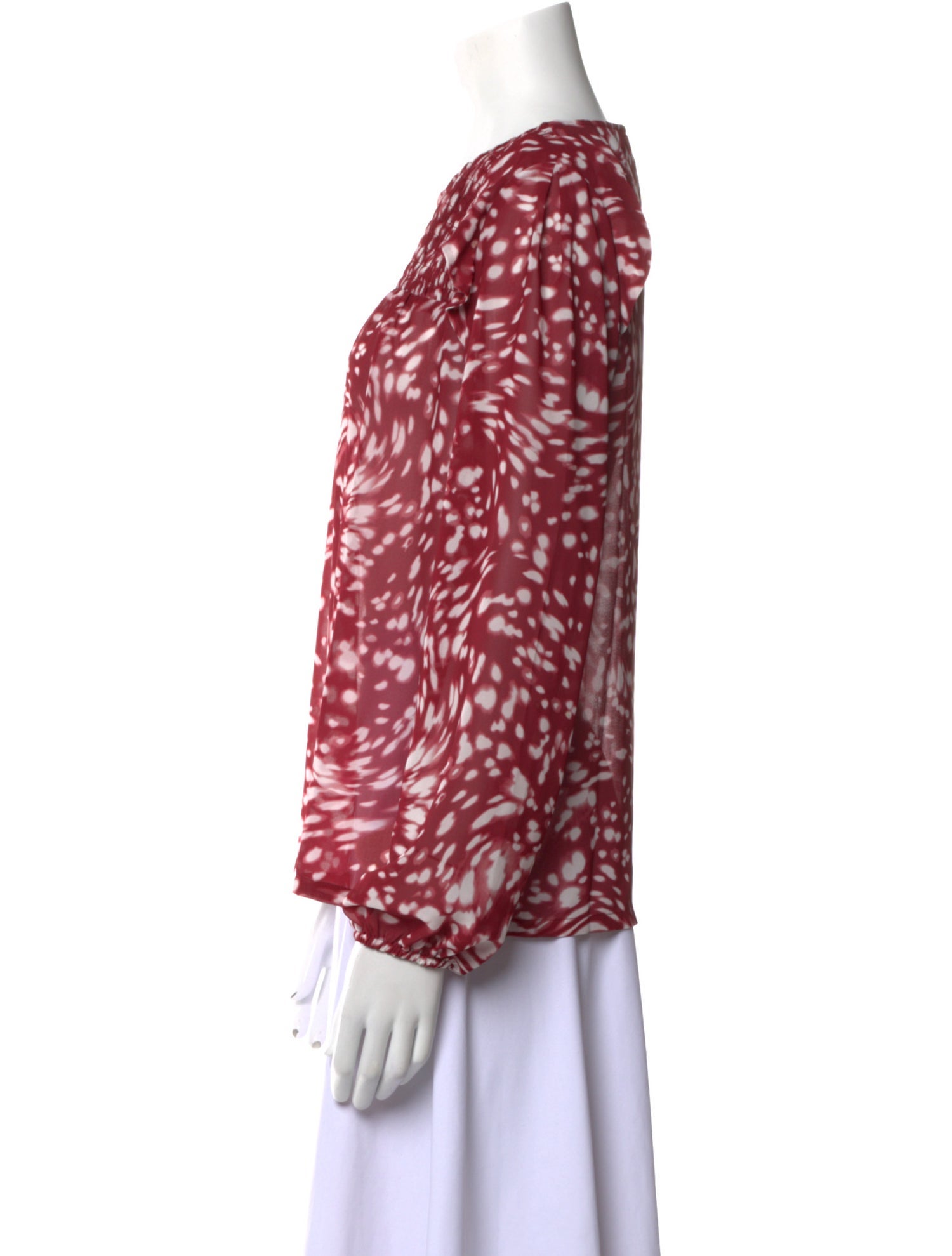 Maje Printed Crew Neck Blouse