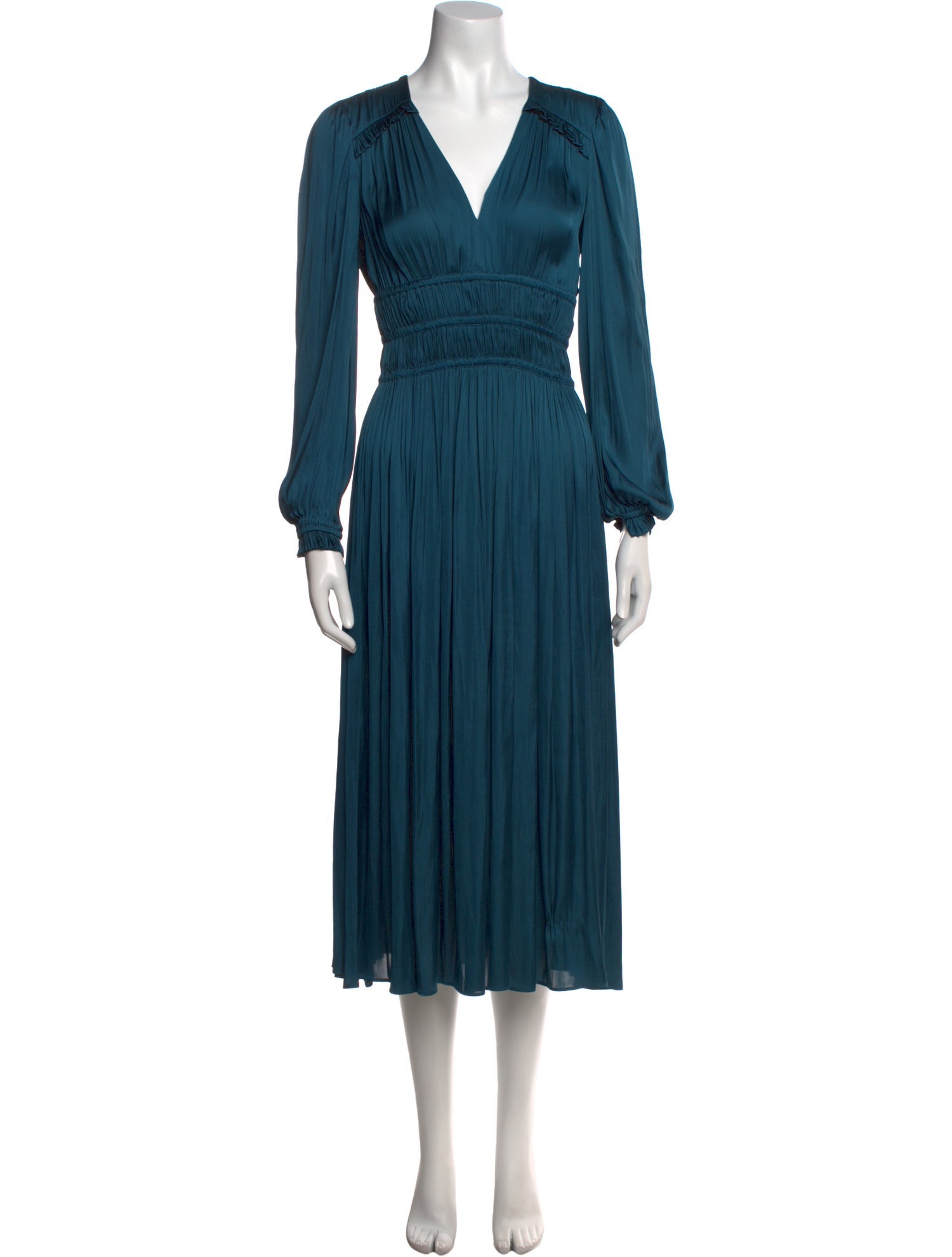 Maje V-Neck Midi Length Dress