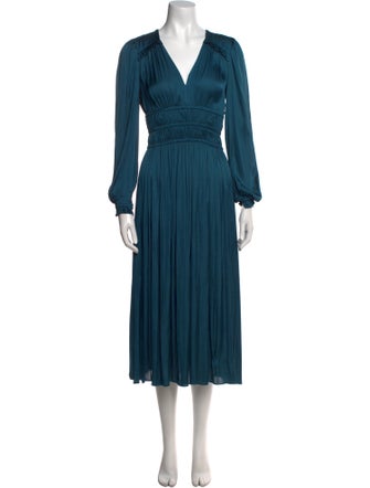 Maje V-Neck Midi Length Dress
