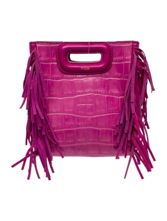 Maje Embossed Leather Top Handle Bag