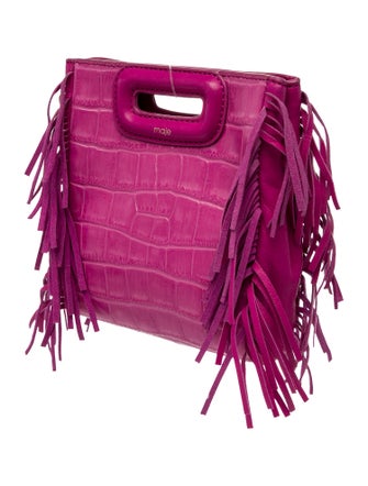 Maje Embossed Leather Top Handle Bag