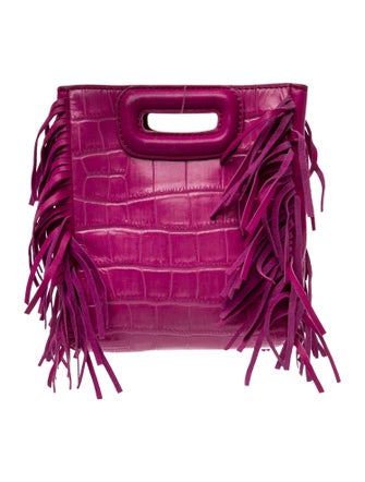 Maje Embossed Leather Top Handle Bag