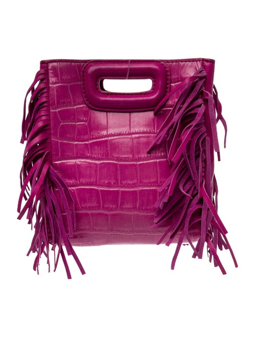 Maje Embossed Leather Top Handle Bag