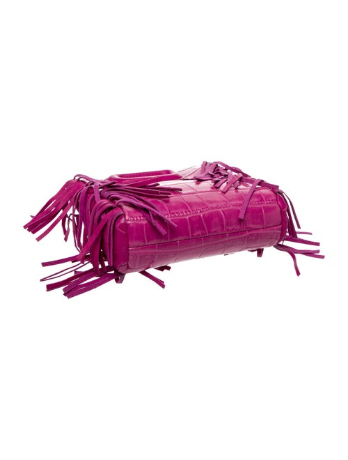 Maje Embossed Leather Top Handle Bag