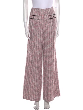 Maje Tweed Pattern Wide Leg Pants