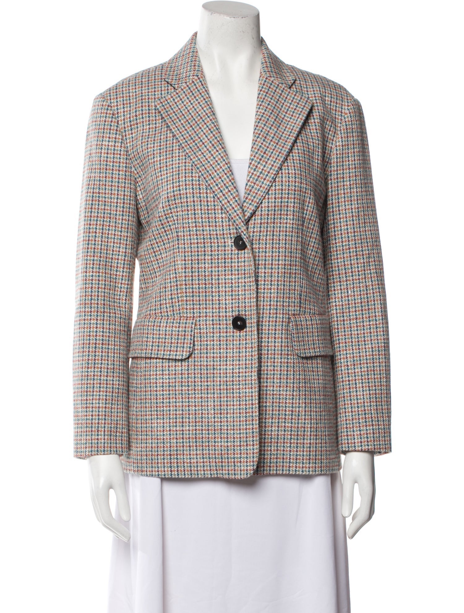 Maje Houndstooth Print Blazer